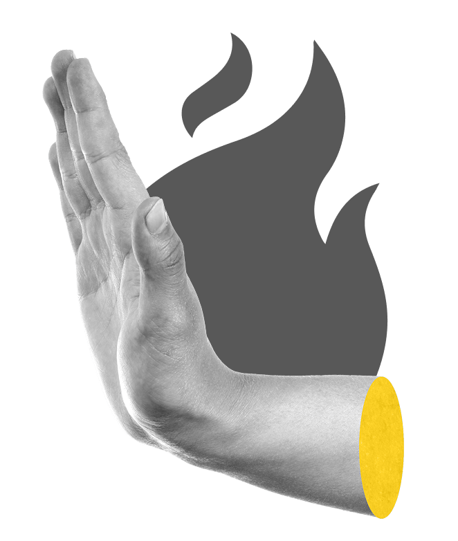Hand stop sign