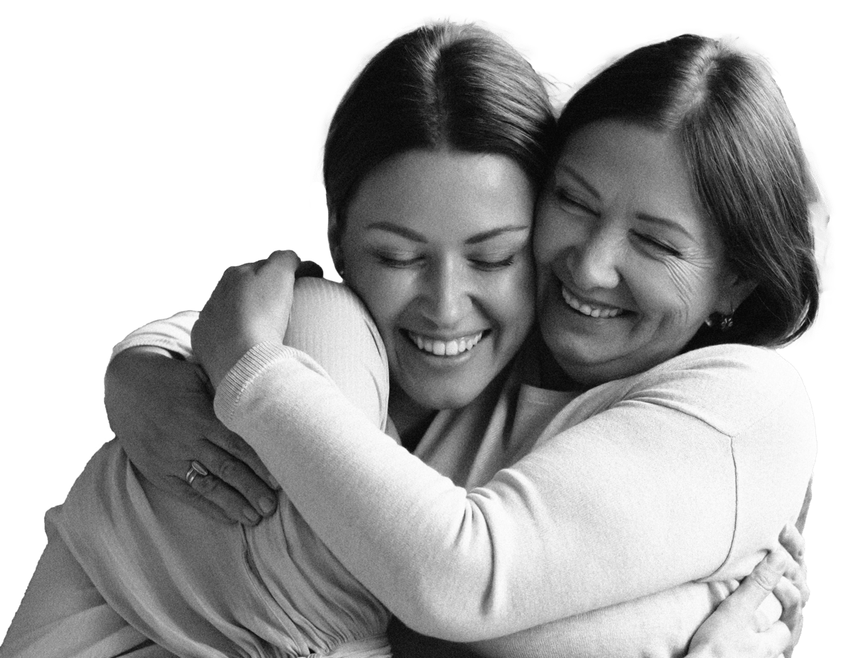 Two people embracing